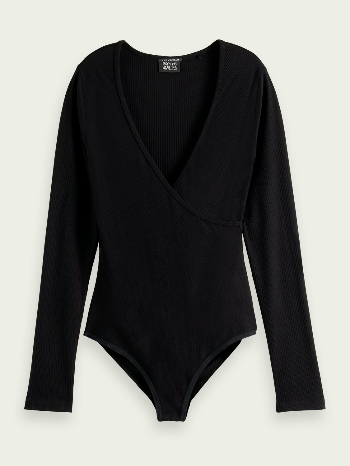 Long-Sleeved Wrapped Knit Bodysuit | scotch & soda outlet