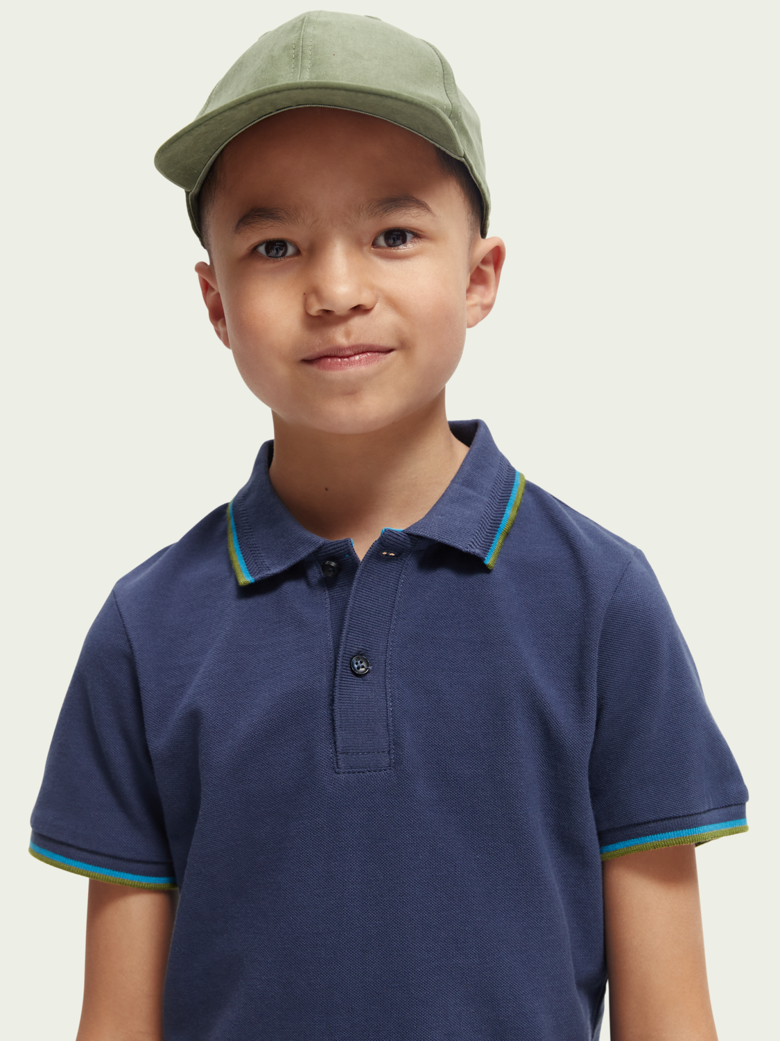 Short-Sleeved Contrast Tipped Pique Polo