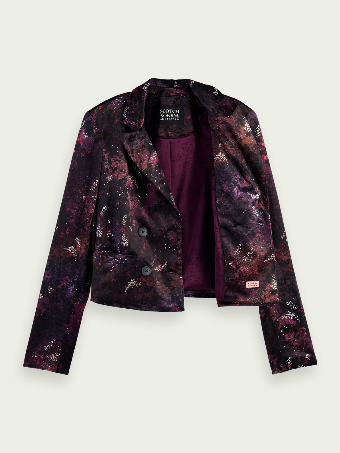 Printed Cropped Velvet Blazer | scotch & soda outlet