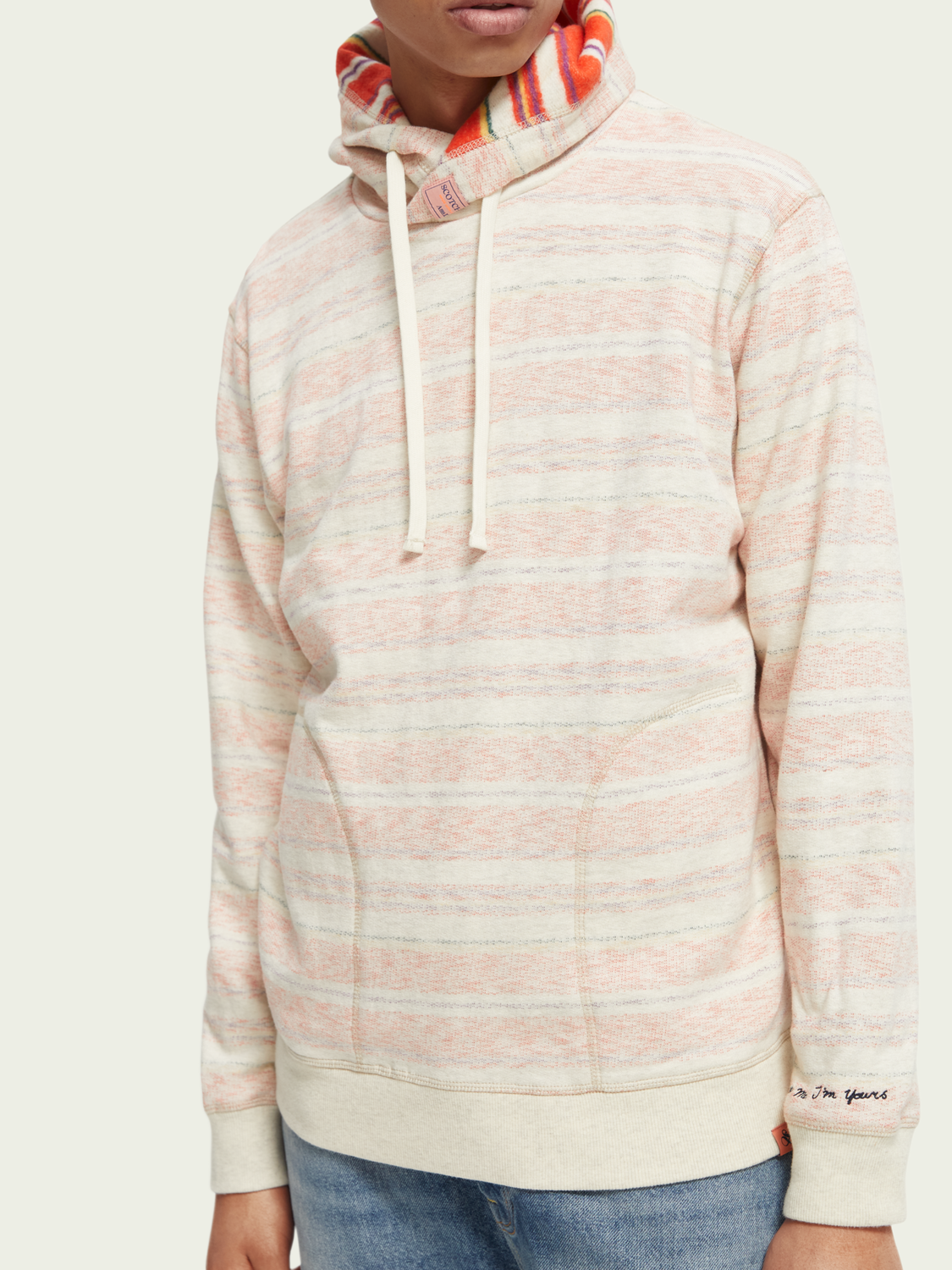 Striped Brushed Felpa Hoodie | Scotch And Soda Outlet
