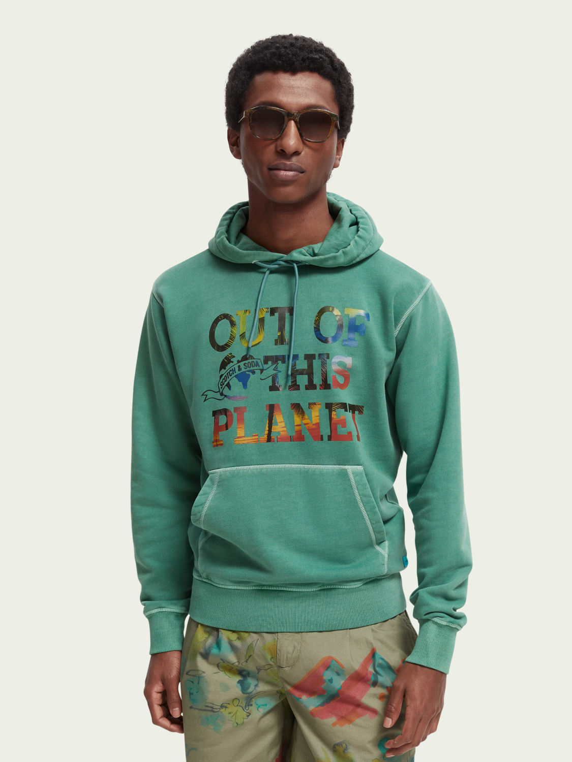 Garment-Dyed Graphic Hoodie | Scotch And Soda Outlet