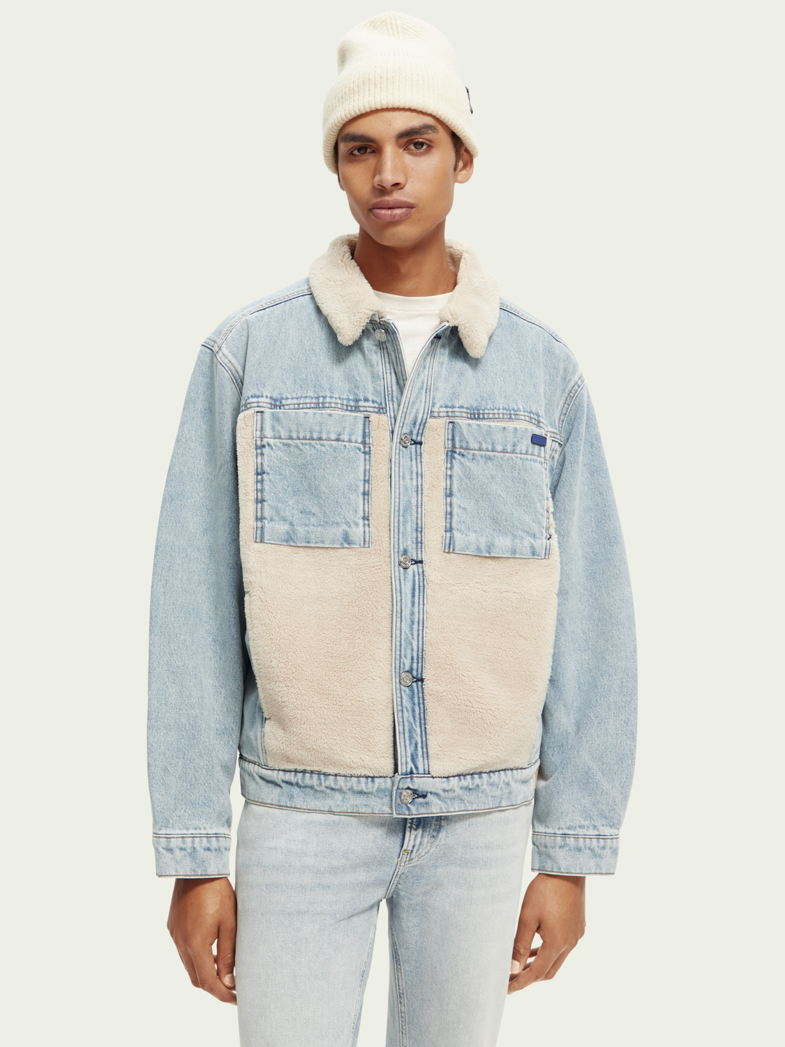 Teddy Lined Denim Trucker Jacket | Scotch And Soda Outlet