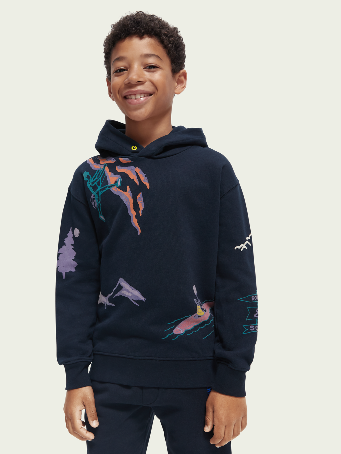 Scotch Soda Outlet | Printed Organic Cotton Hoodie