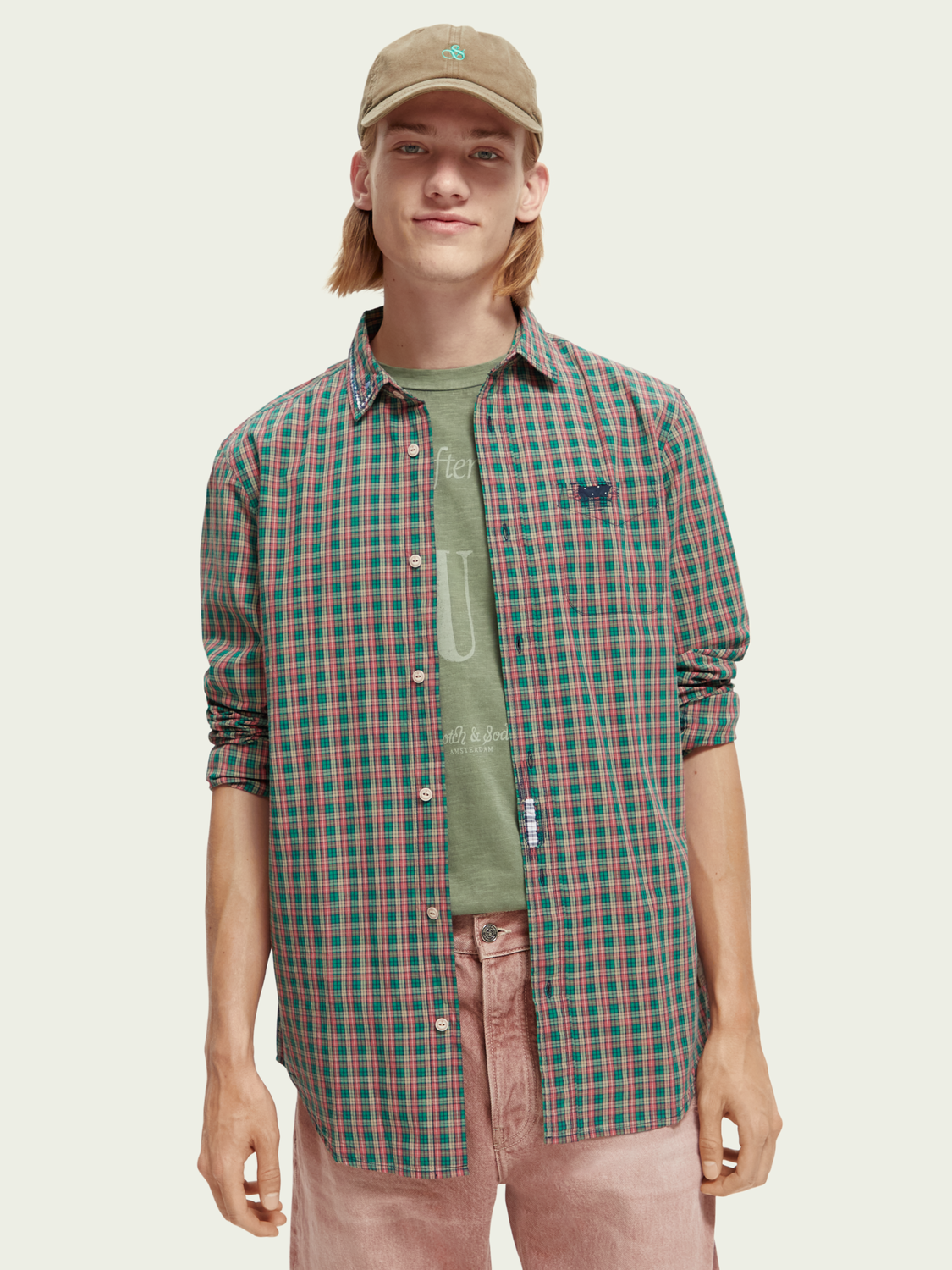 Checked Organic Cotton Poplin Shirt | Scotch And Soda Outlet