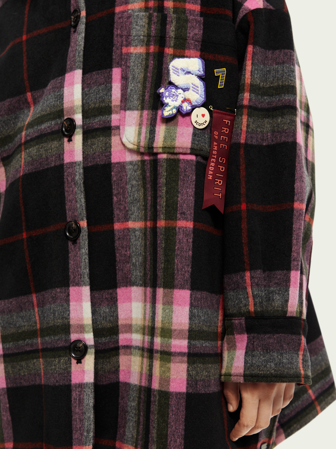 Padded Checked Wool-Blended Overshirt | scotch & soda outlet