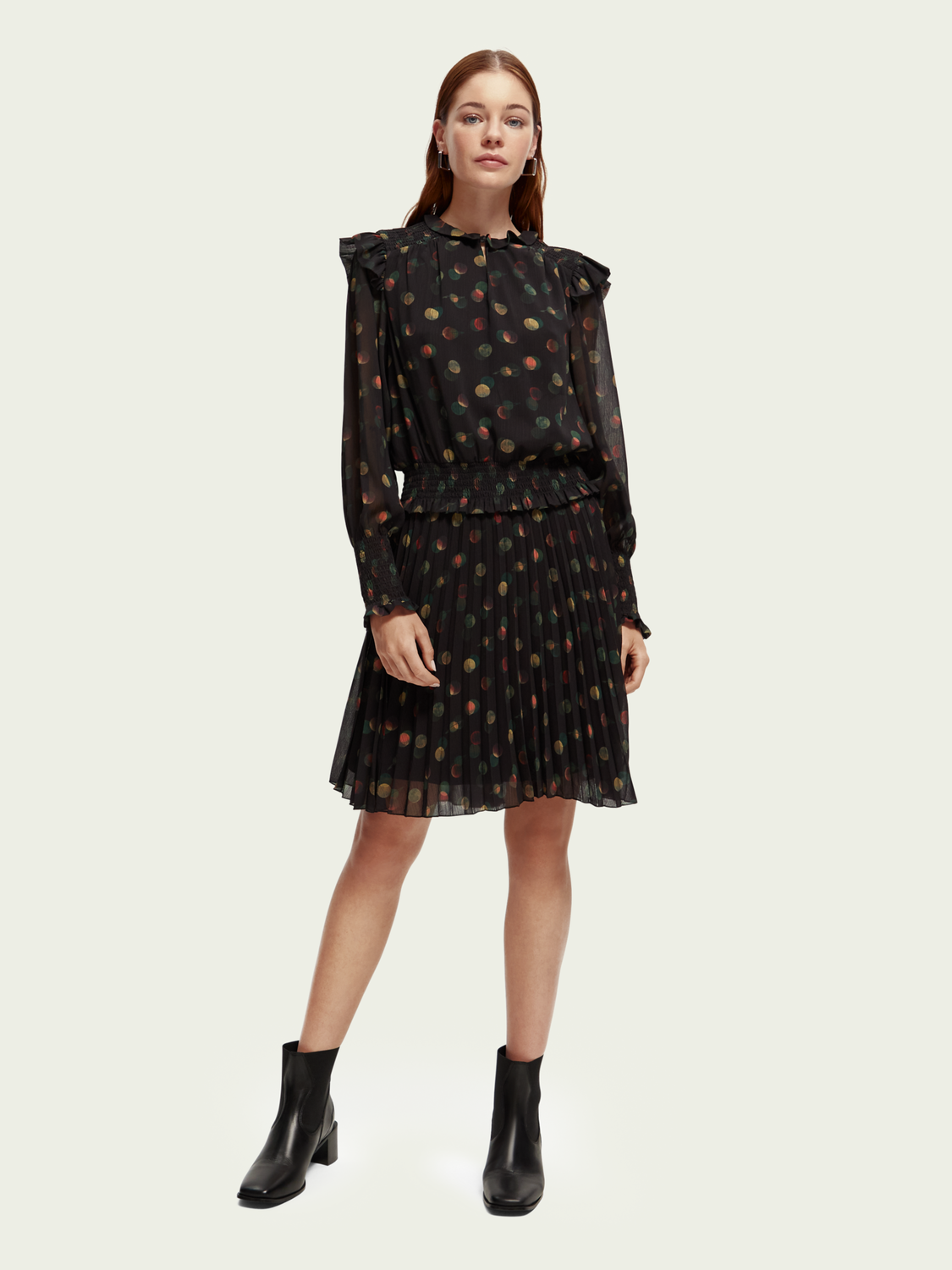 Printed Smocked Mini Dress | scotch & soda outlet