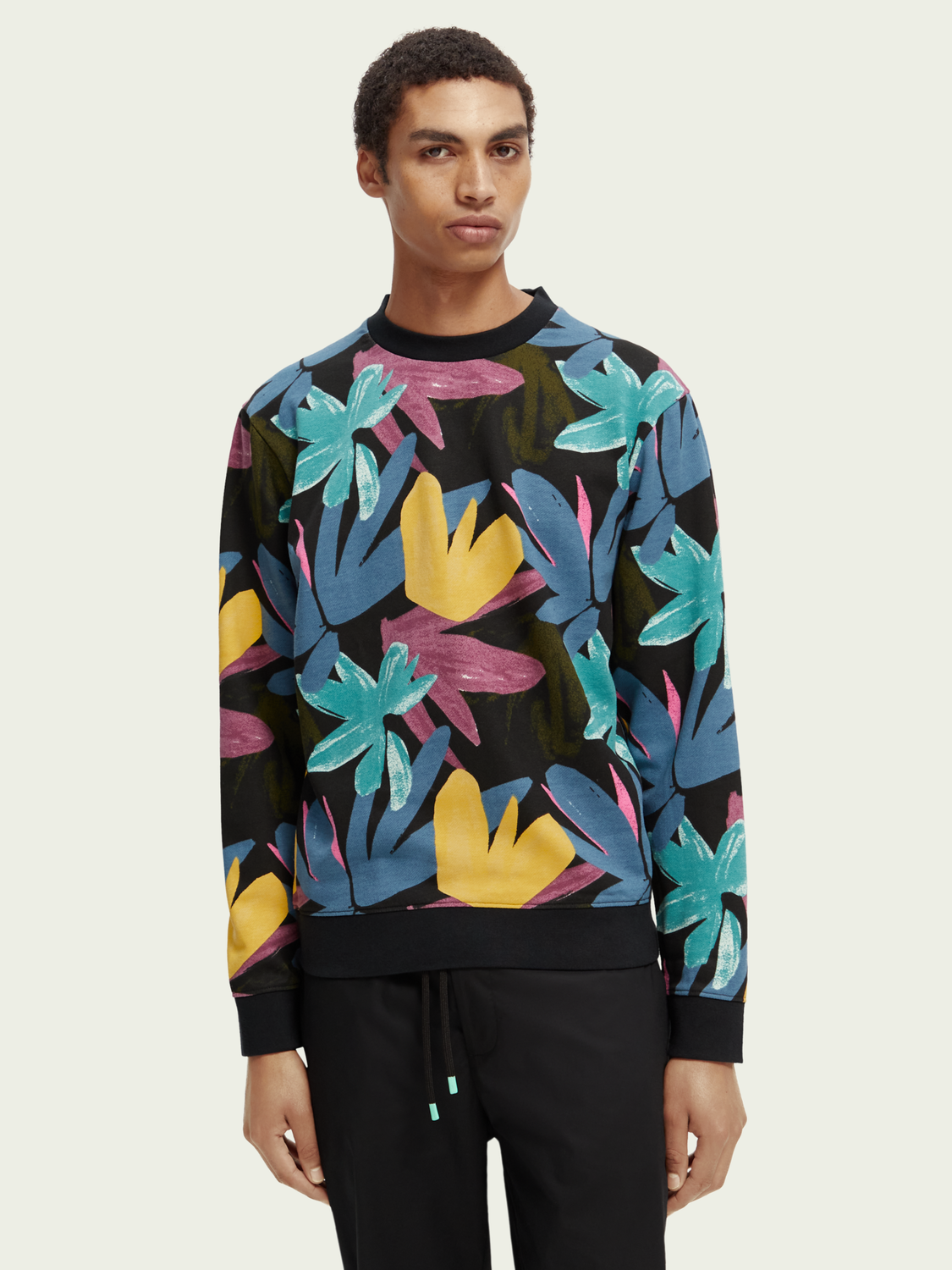 Printed Crewneck Organic Cotton Sweatshirt | Scotch And Soda Outlet