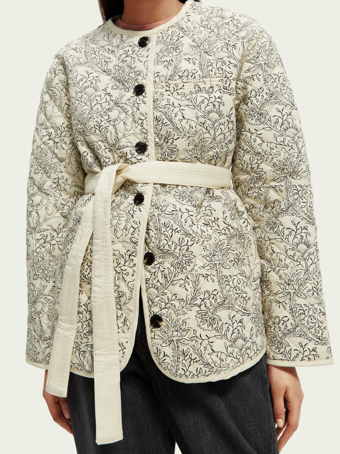 Quilted Organic Cotton Belted Jacket | scotch & soda outlet