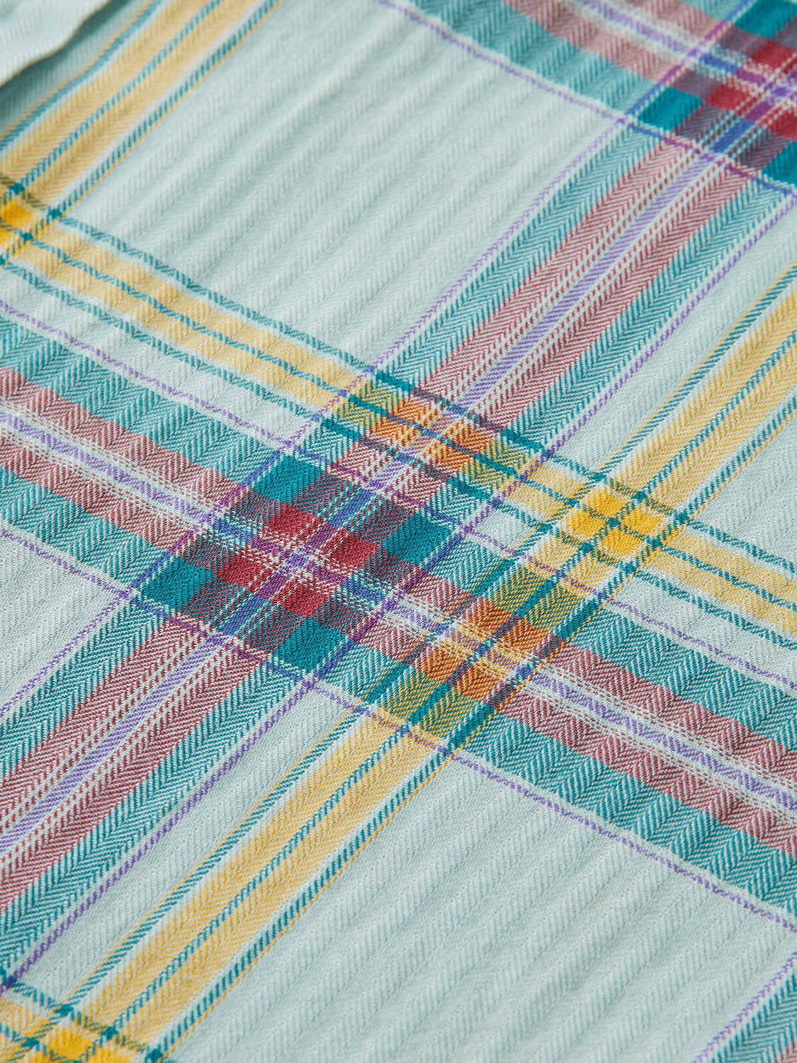 Slim Fit Lightweight Checked Herringbone Shirt | Scotch And Soda Outlet