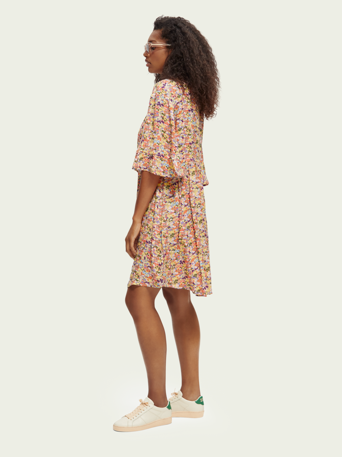 T-Shirt Style Flounce-Sleeved Dress | scotch & soda outlet