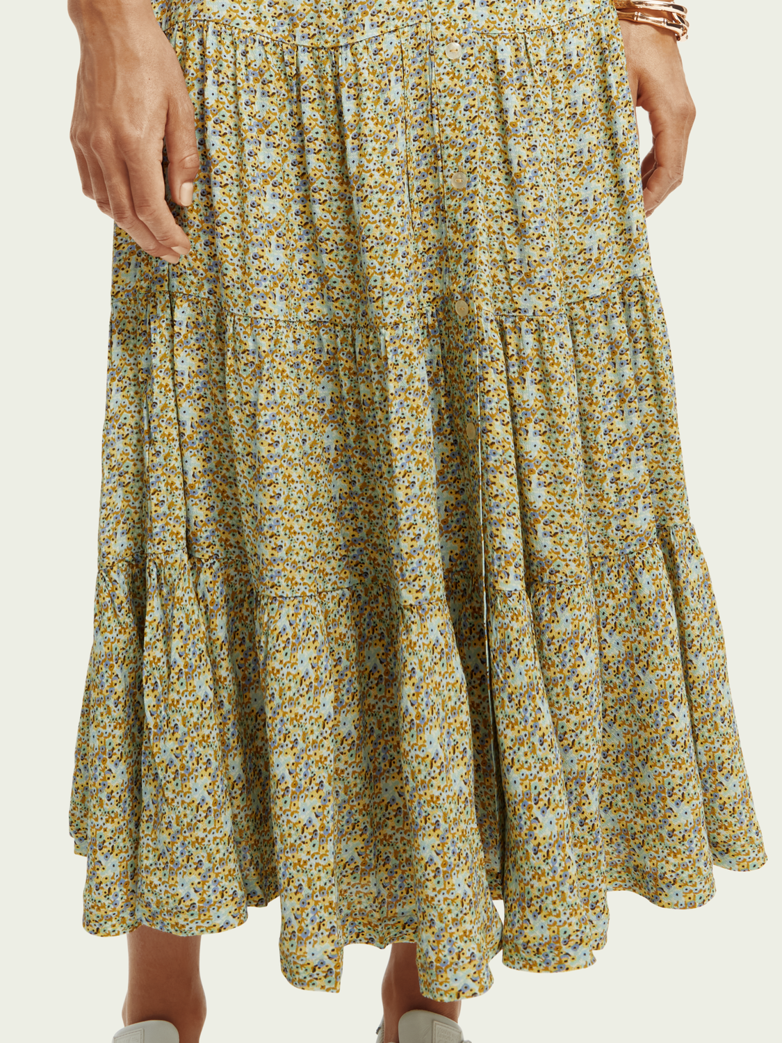 Button-Up Tiered Maxi Skirt | scotch & soda outlet