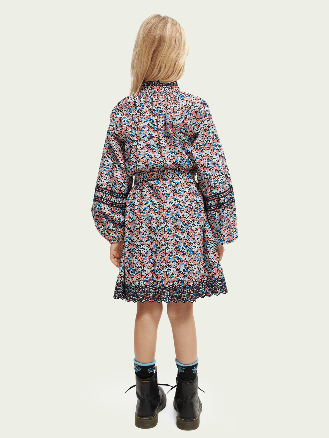 Scotch Soda Outlet | Printed Organic Cotton Long-Sleeved Shirt Dress
