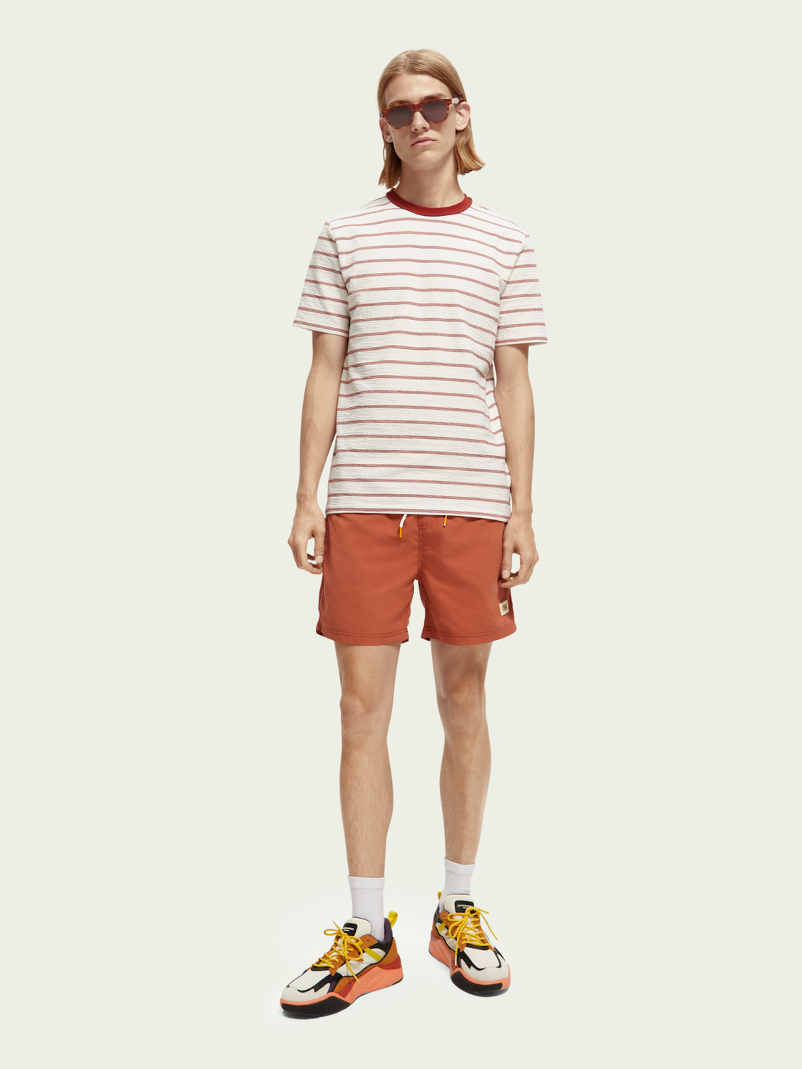 Waffle Jersey Breton T-Shirt | Scotch And Soda Outlet