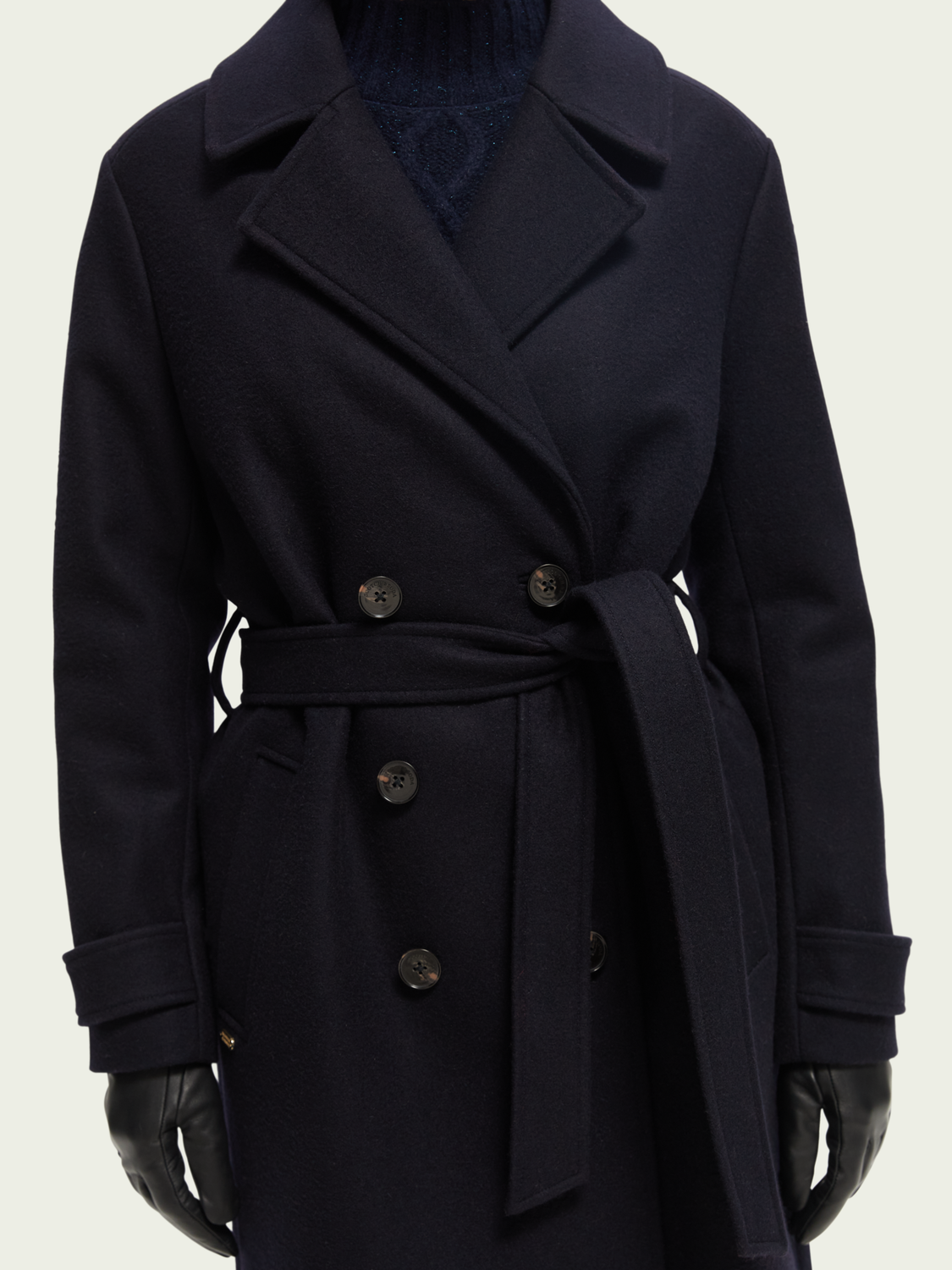 Wool-Blended Double-Breasted Trench Coat | scotch & soda outlet