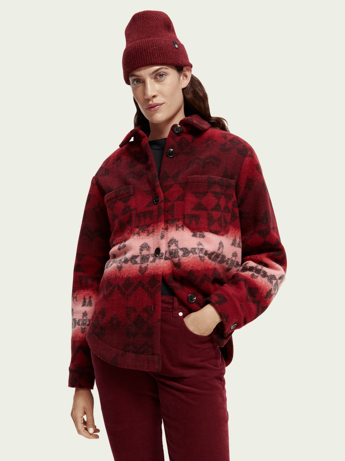 Printed Jacquard Overshirt | scotch & soda outlet