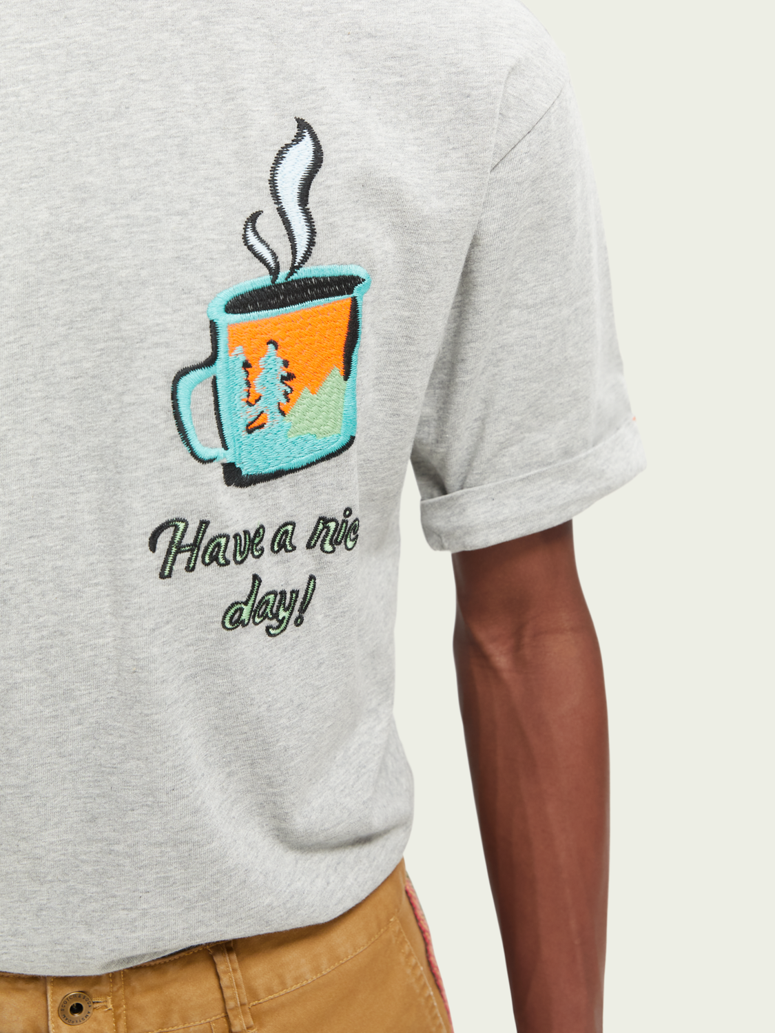 Embroidered Artwork Crewneck T-Shirt | Scotch And Soda Outlet