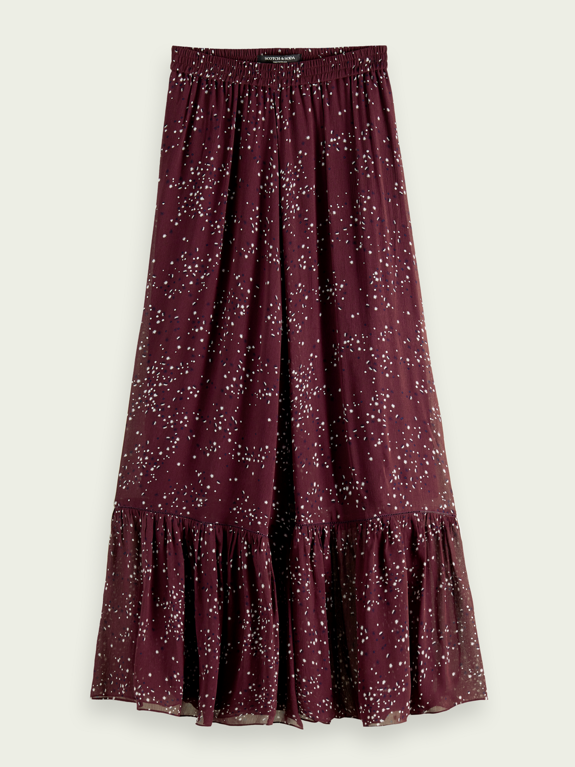 Tiered Printed Chiffon Maxi Skirt | scotch & soda outlet