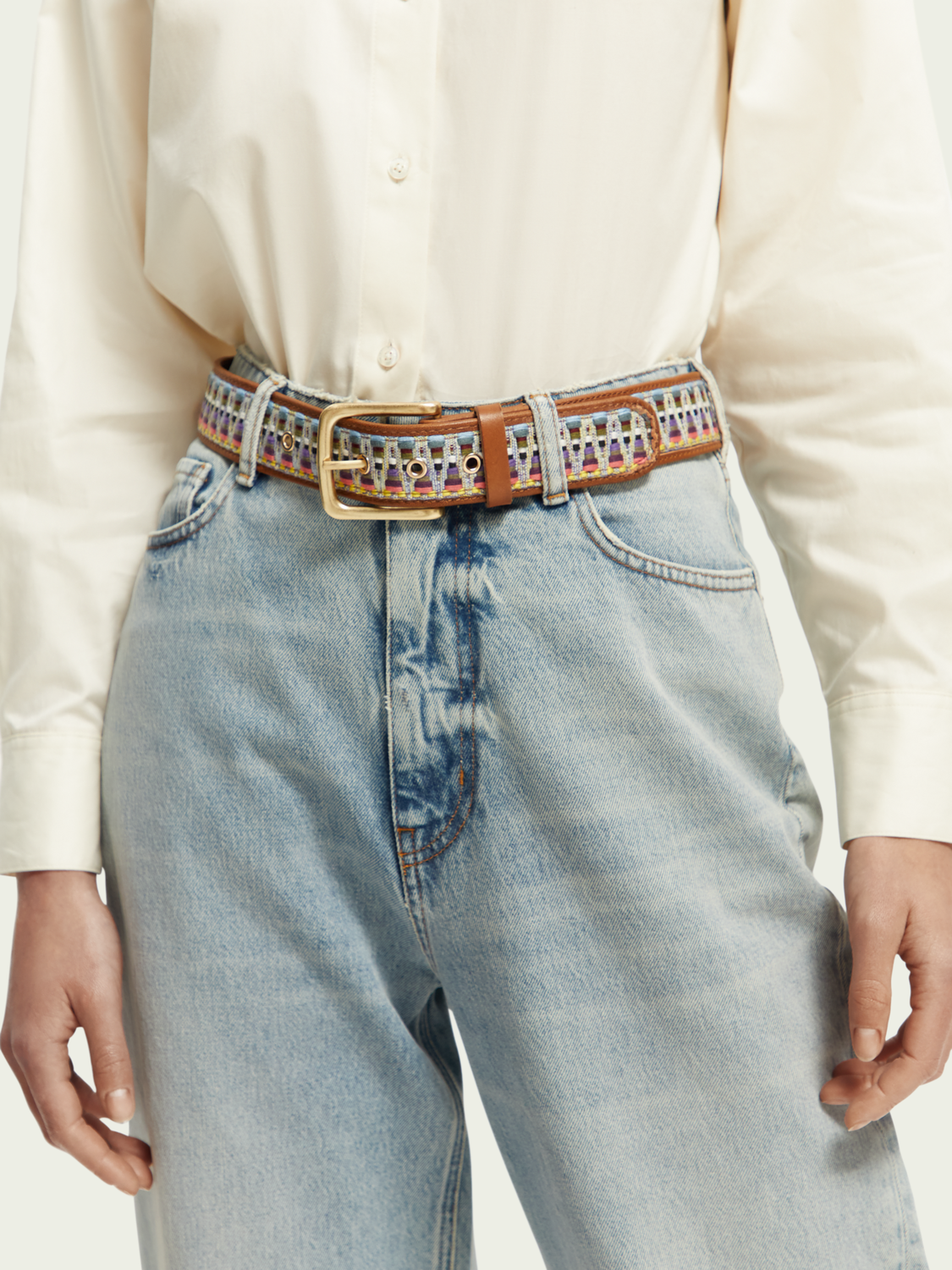 Woven Leather Belt | scotch & soda outlet