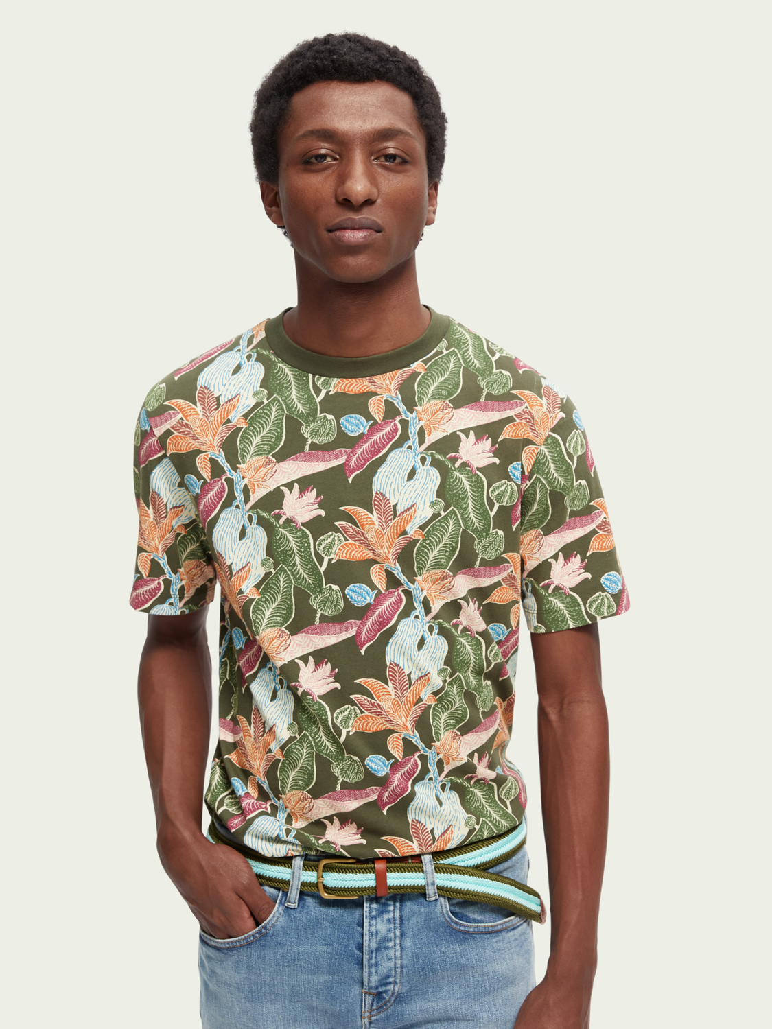 Printed Organic Cotton Crewneck T-Shirt | Scotch And Soda Outlet