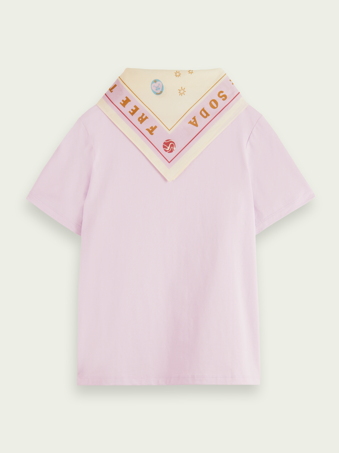 Organic Cotton T-Shirt With Detachable Scarf Collar | scotch & soda outlet