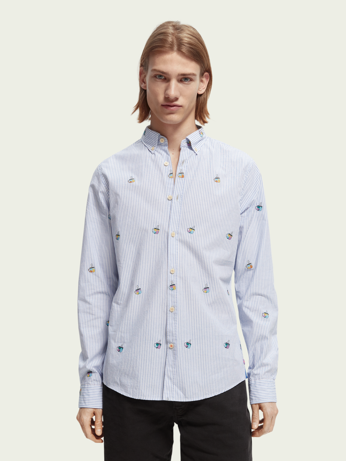 Slim-Fit Jacquard Shirt | Scotch And Soda Outlet