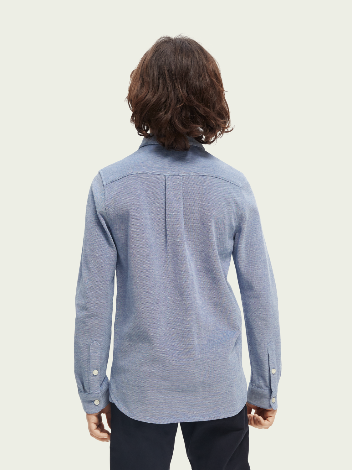 Regular-Fit Long-Sleeve Pique Shirt