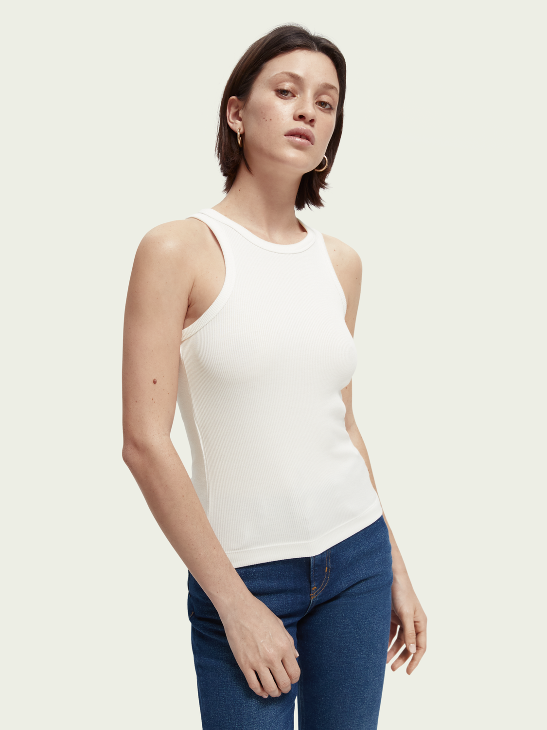 Racer Tank In Rib Jersey | scotch & soda outlet