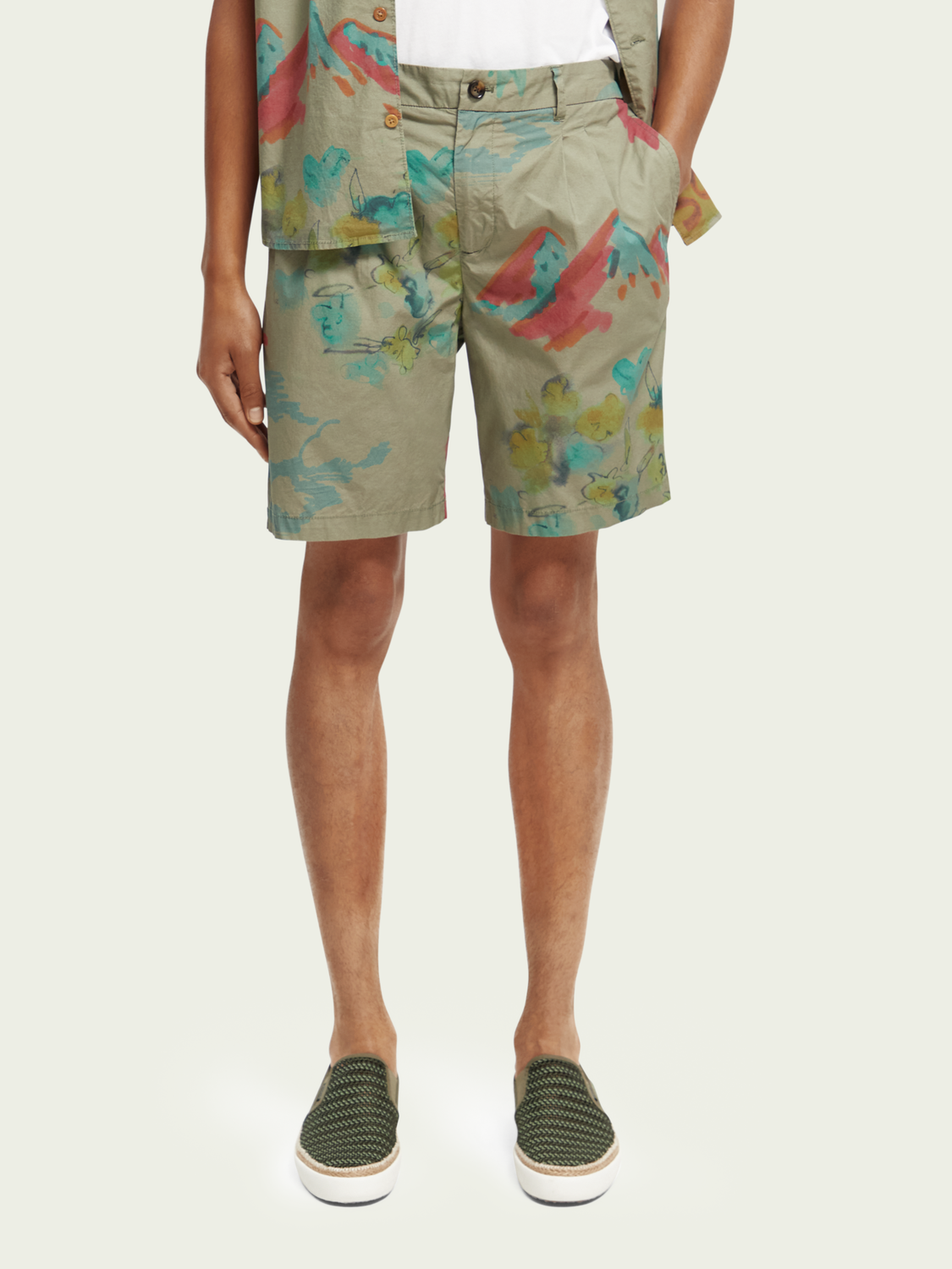 The Twilt Organic Printed Chino Shorts | Scotch And Soda Outlet