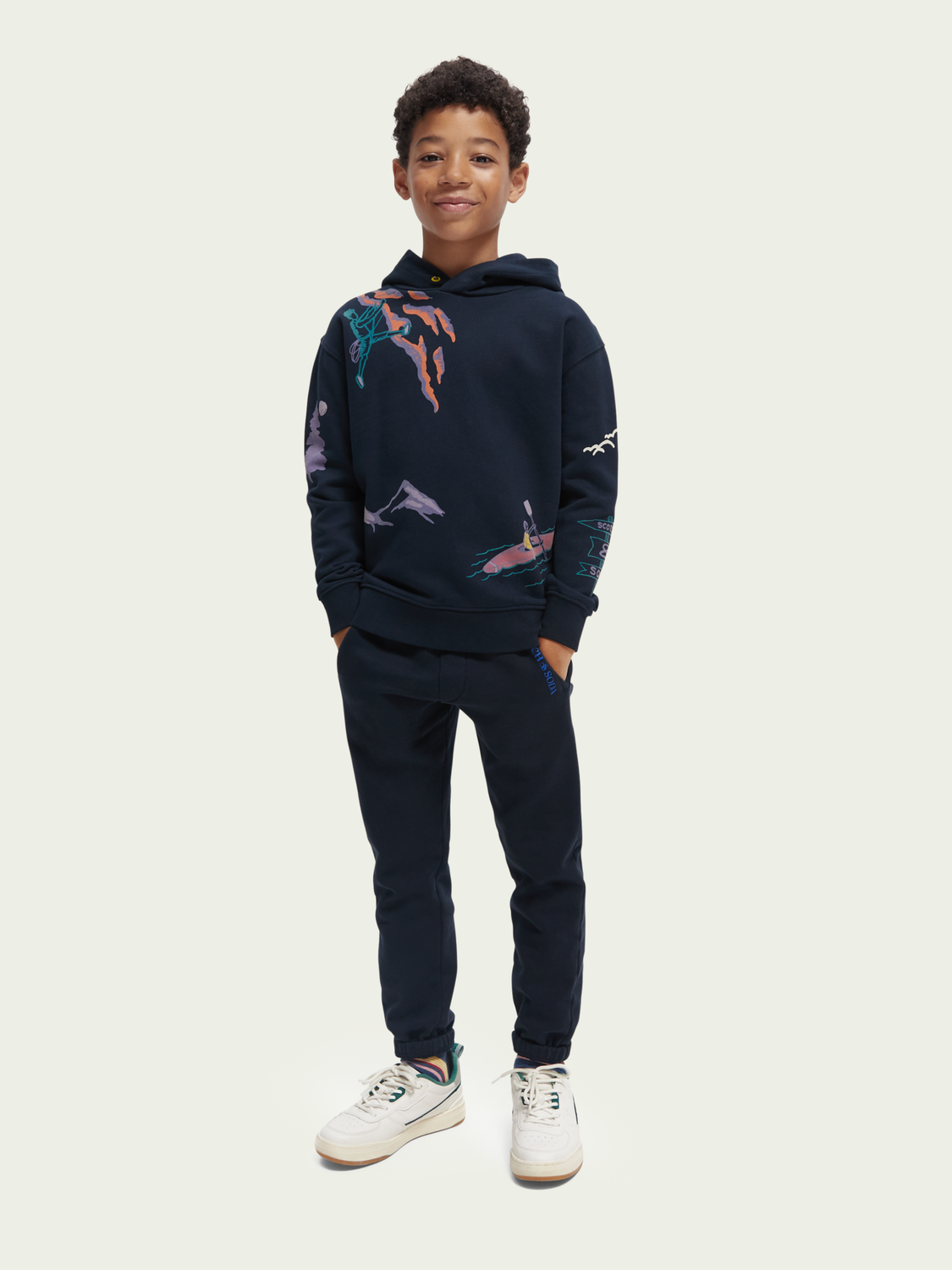 Scotch Soda Outlet | Printed Organic Cotton Hoodie