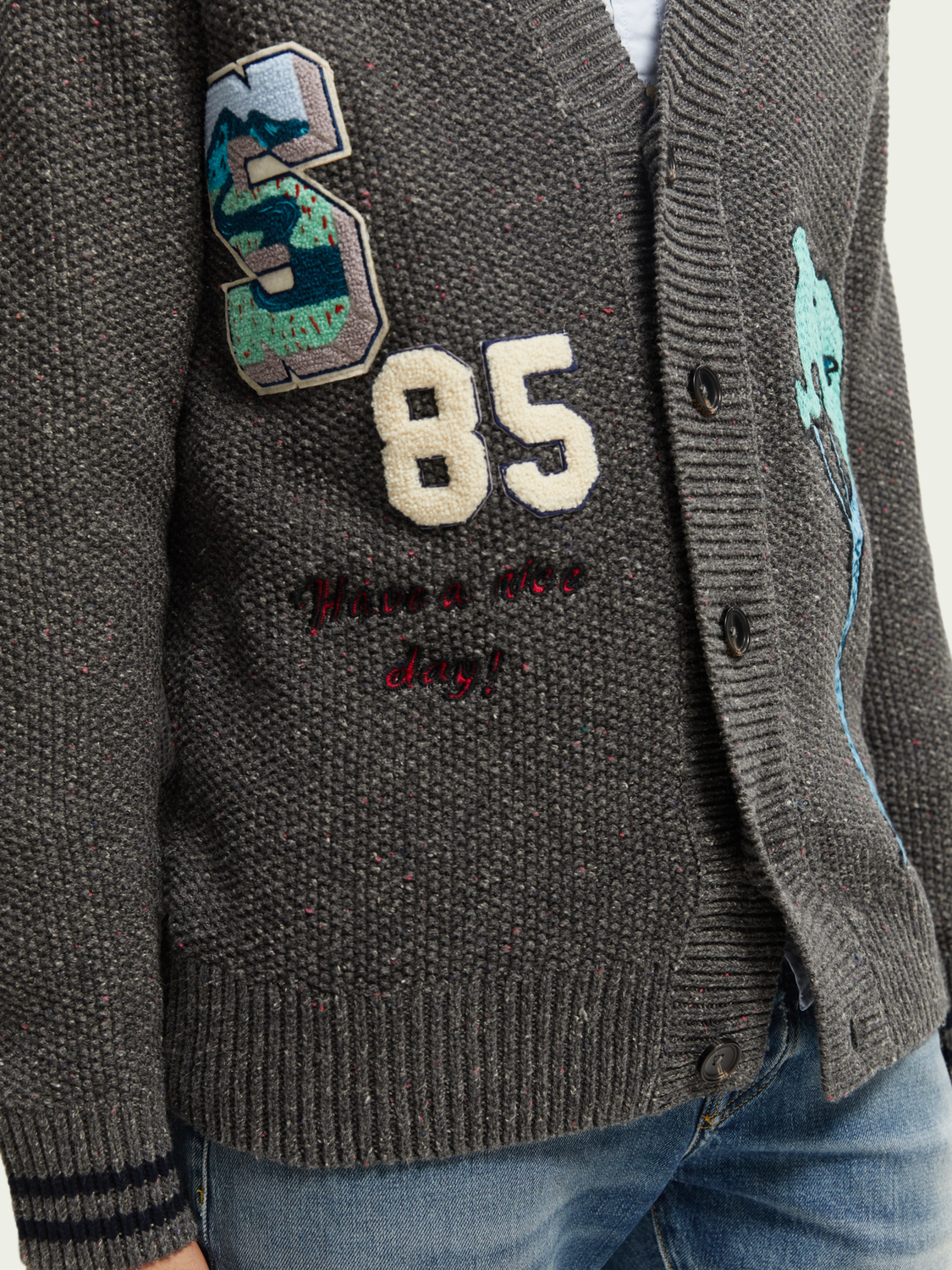 Embroidered Varsity Patch Cardigan | Scotch And Soda Outlet