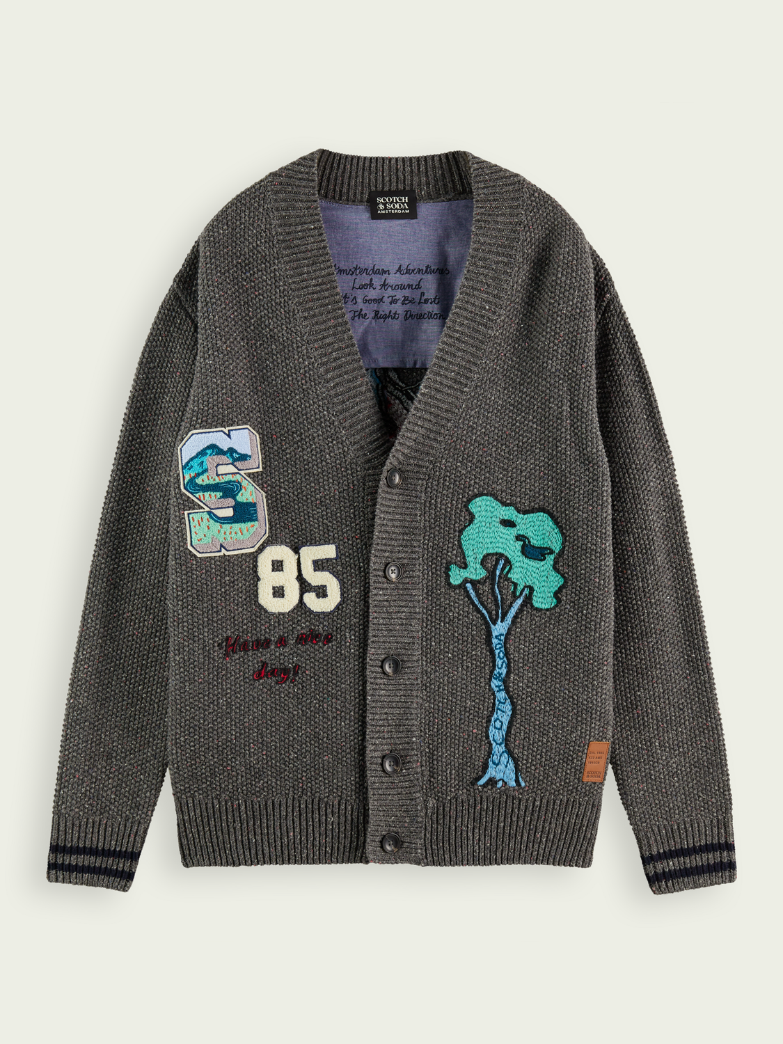 Embroidered Varsity Patch Cardigan | Scotch And Soda Outlet