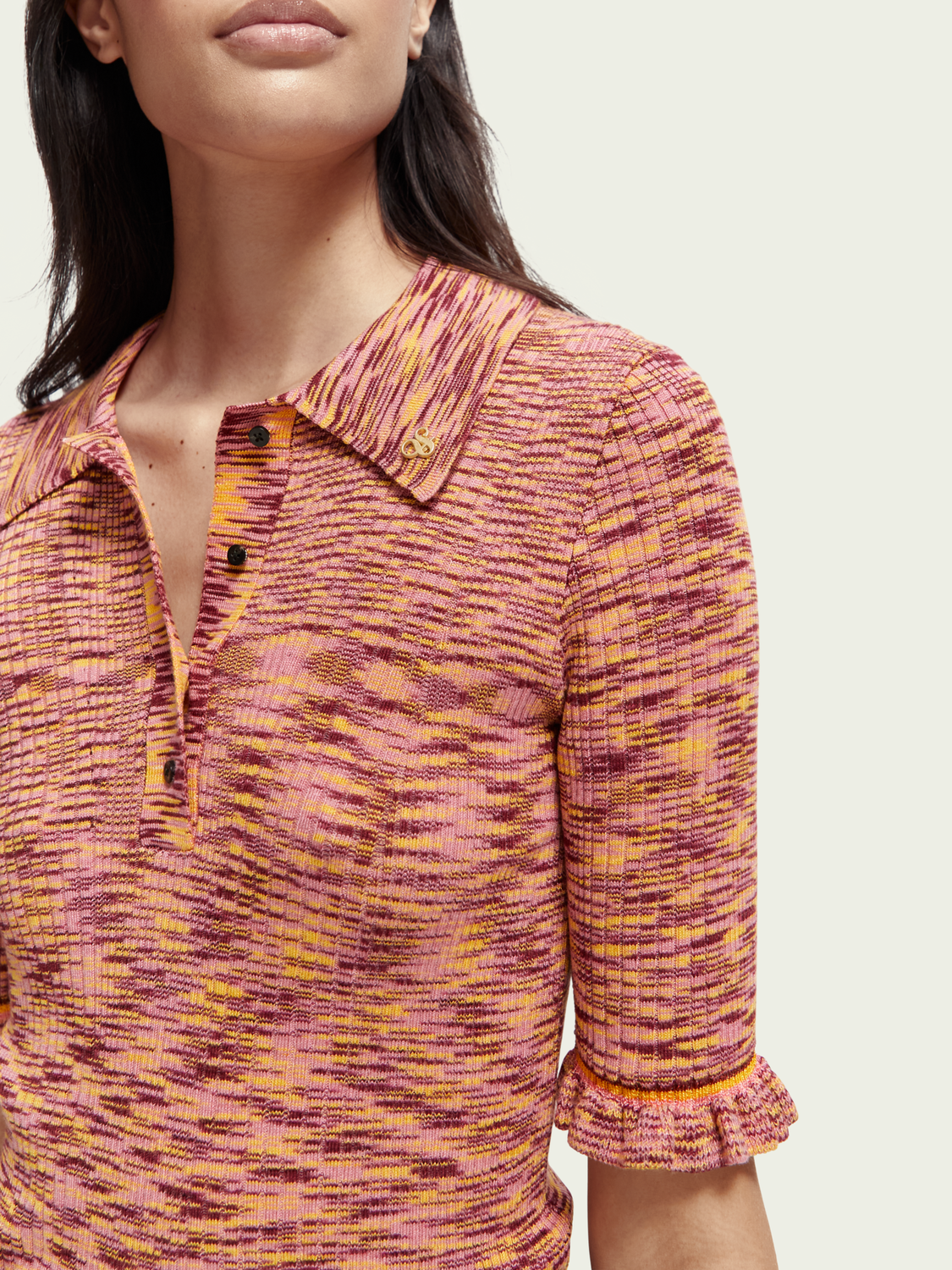 Fitted Rib Knit Polo | scotch & soda outlet