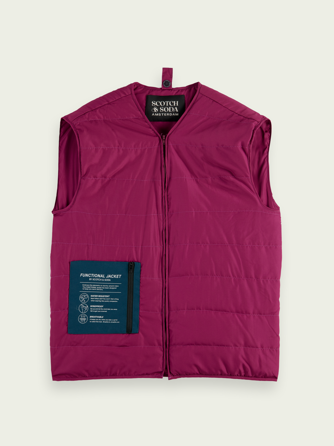 Unisex Water-Repellent Colour-Block Raincoat With Removable Vest | scotch & soda outlet