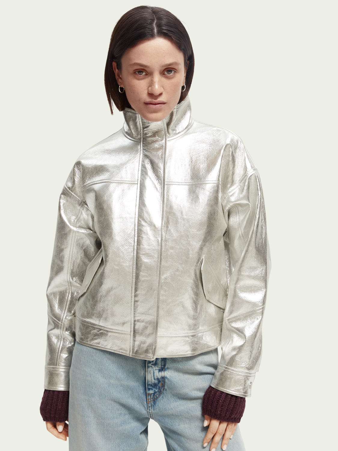 Metallic Leather Jacket | scotch & soda outlet