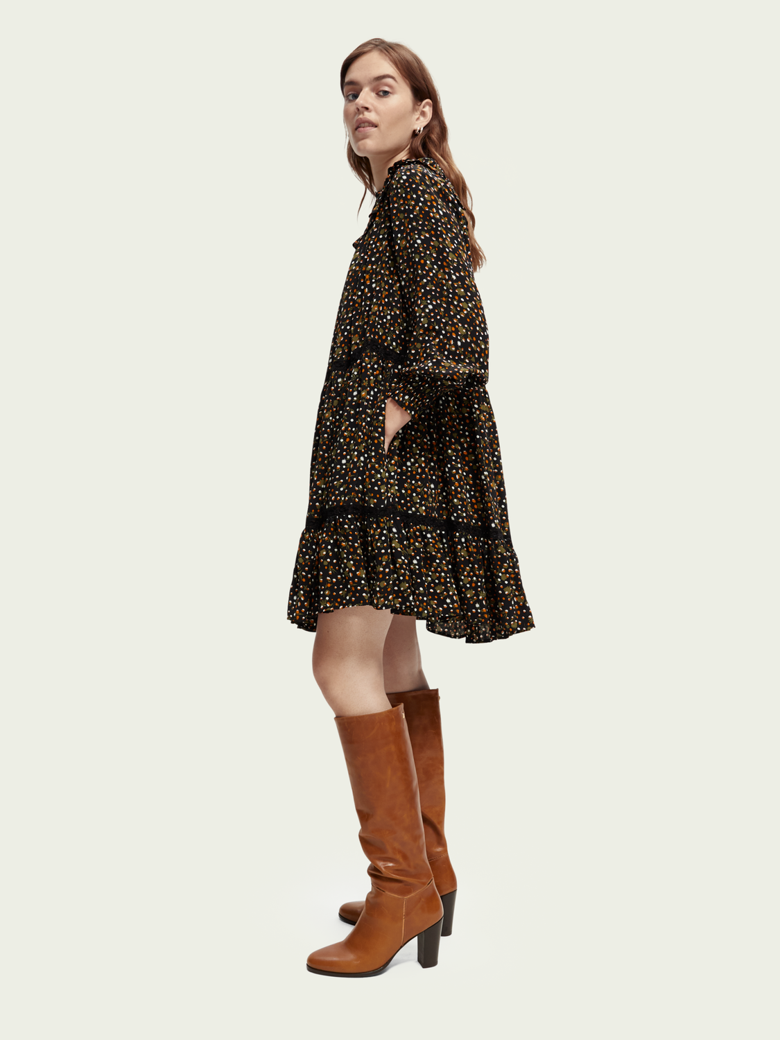 Smocked And Tiered Mini Dress | scotch & soda outlet