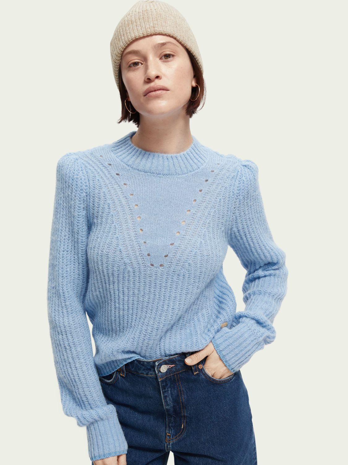 Fuzzy Knitted Sweater | scotch & soda outlet