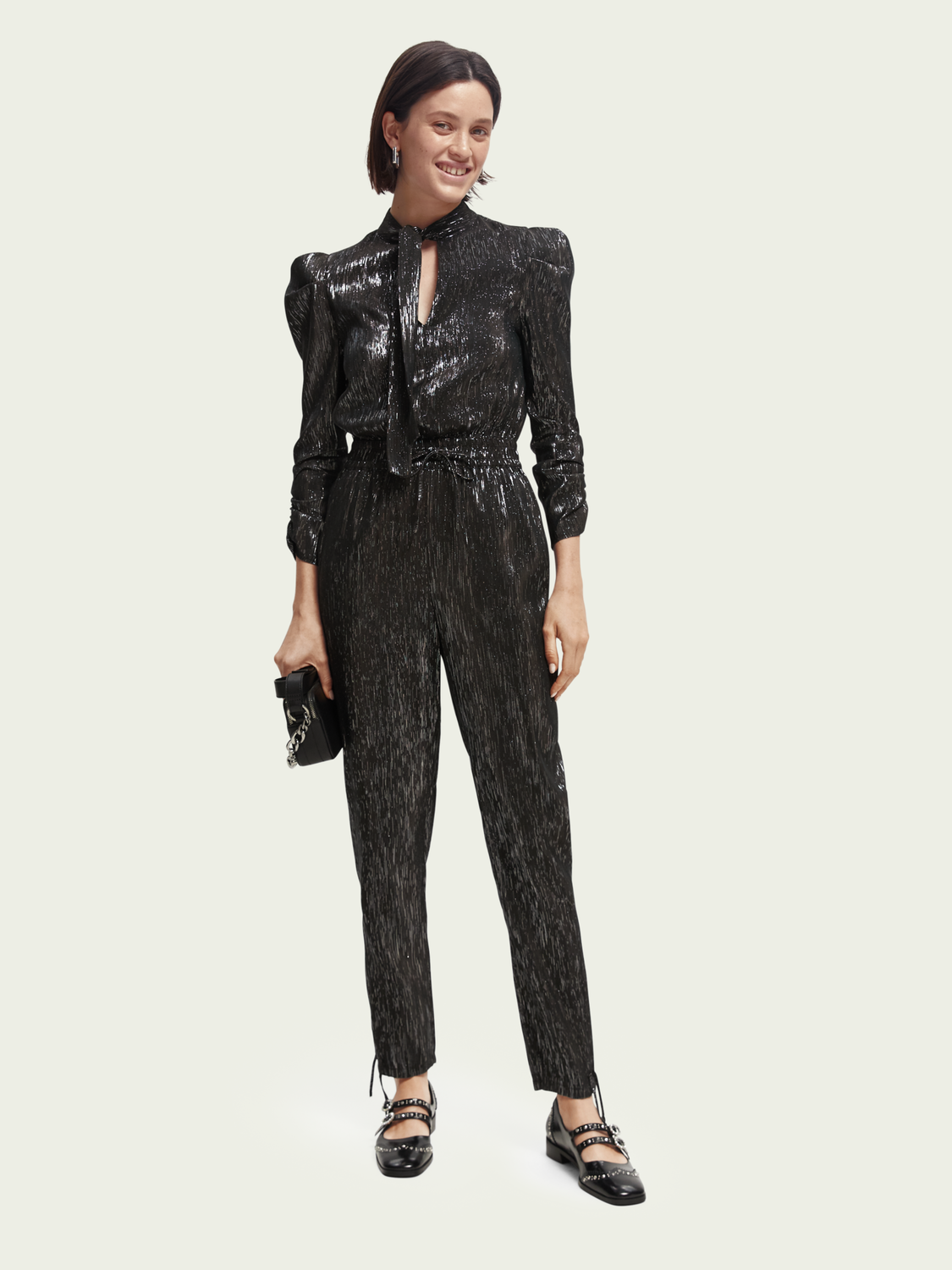 Gathered Silver Jumpsuit | scotch & soda outlet