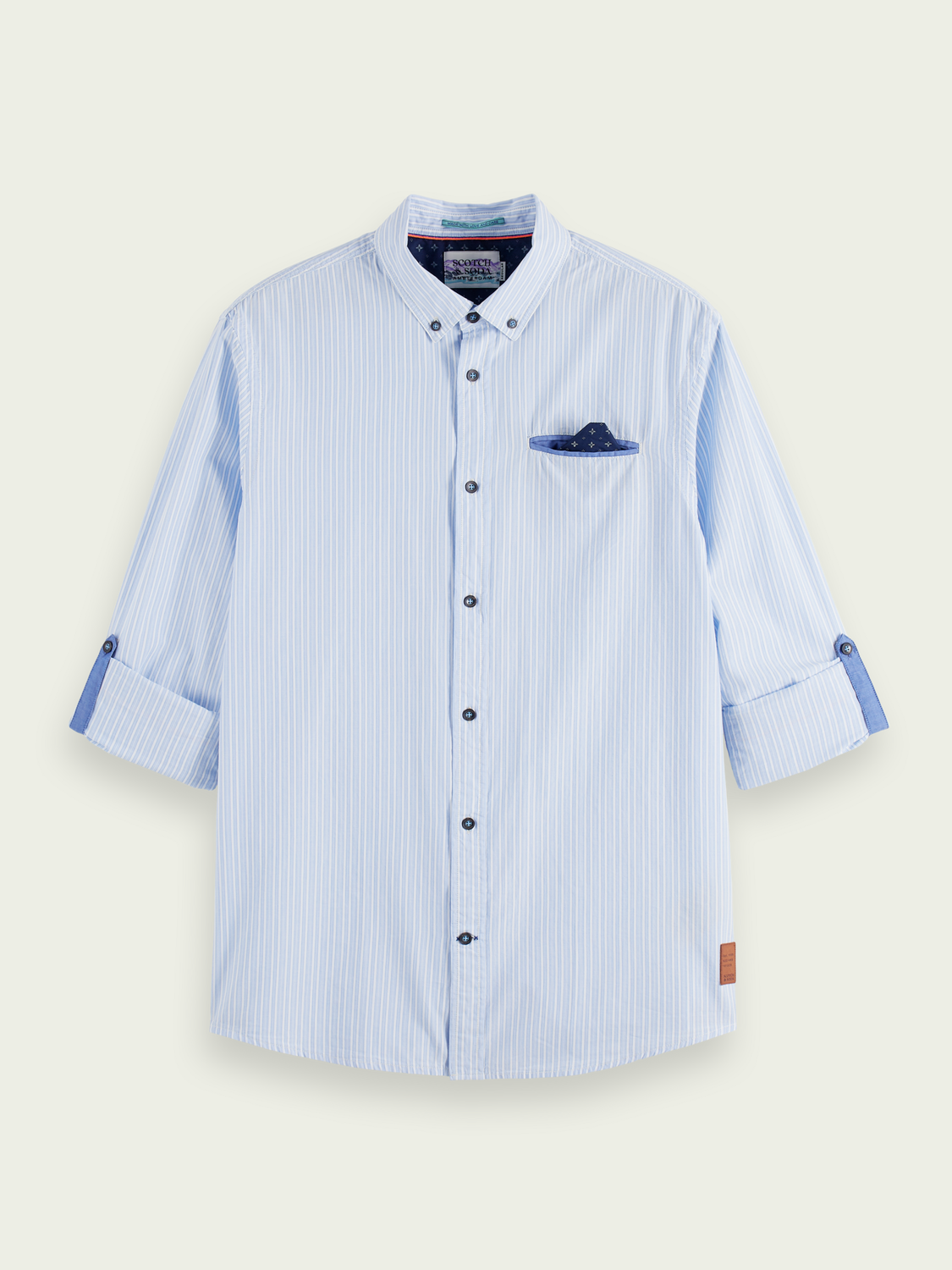 Regular Fit Pocketed Striped Shirt With Sleeve Adjustment | Scotch And Soda Outlet