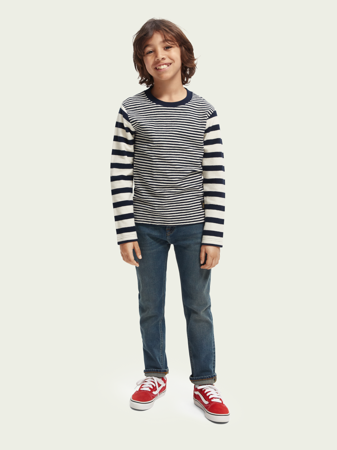 Yarn-Dyed Organic Cotton Long-Sleeved T-Shirt