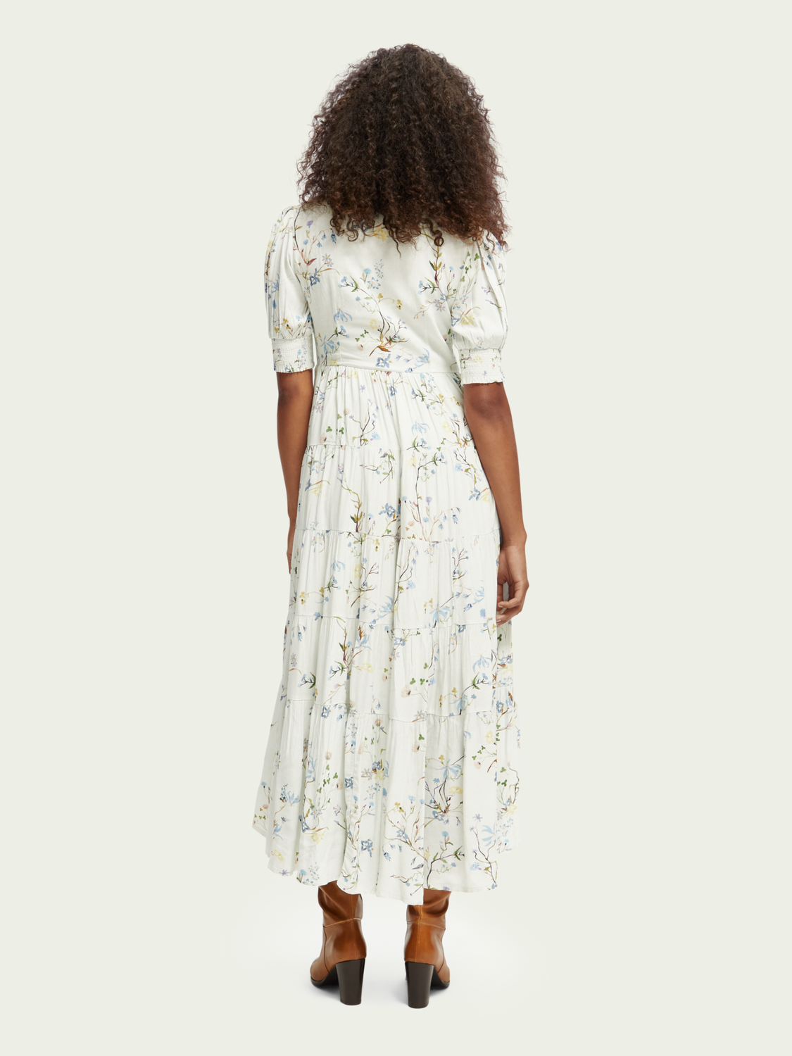 Short Sleeved Tiered Maxi Dress | scotch & soda outlet