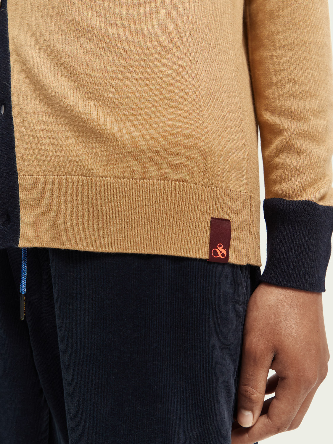 Wool-Blended Contrast-Trimmed Cardigan | Scotch And Soda Outlet