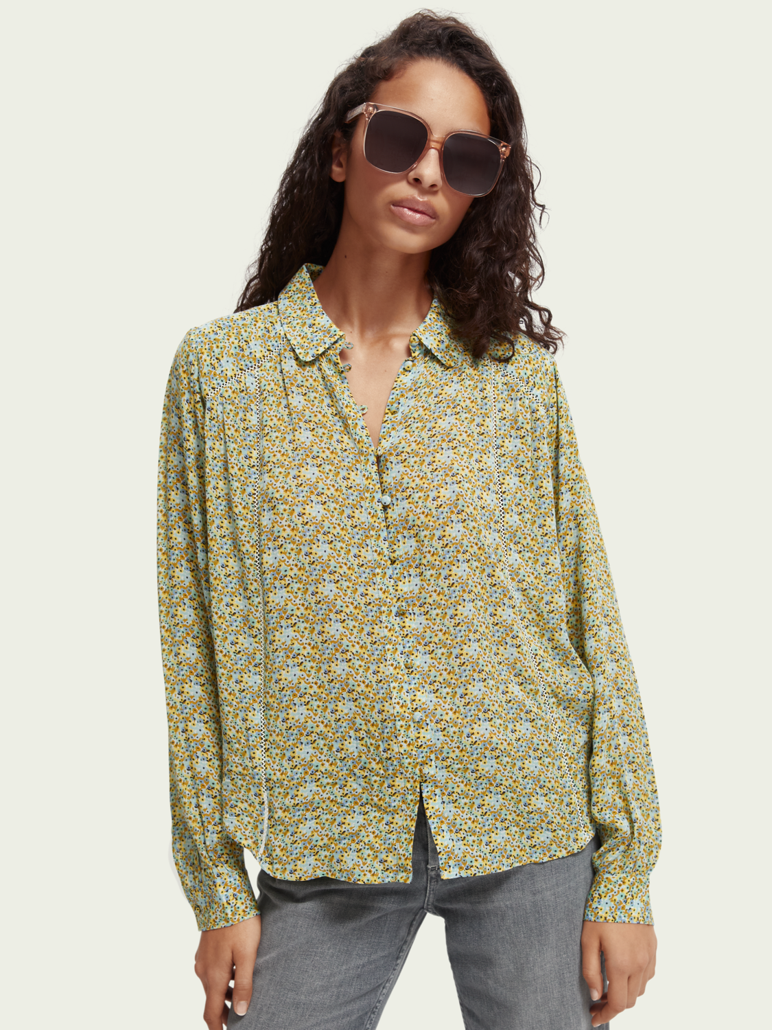 Printed Long-Sleeved Shirt | scotch & soda outlet