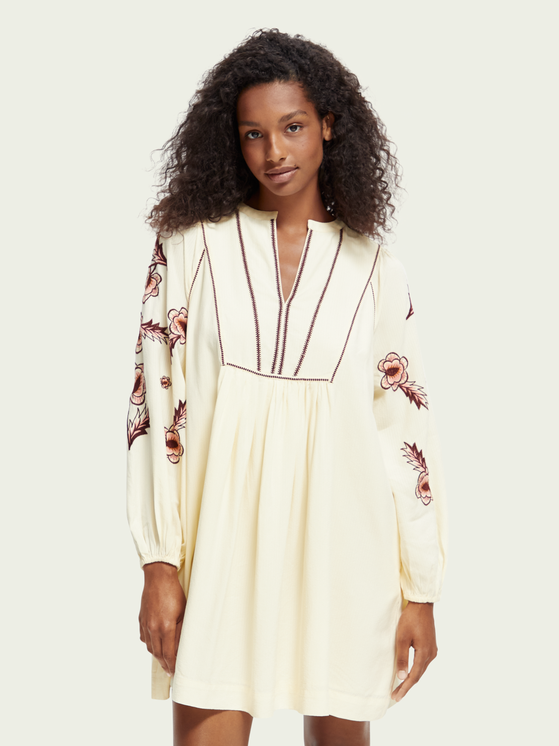 Embroidered Seersucker Dress | scotch & soda outlet