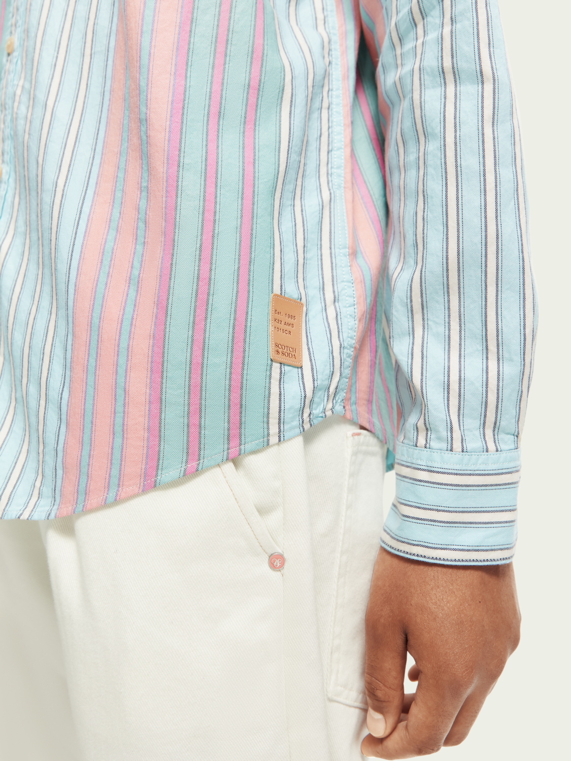 Regular-Fit Striped Organic Oxford Shirt | Scotch And Soda Outlet