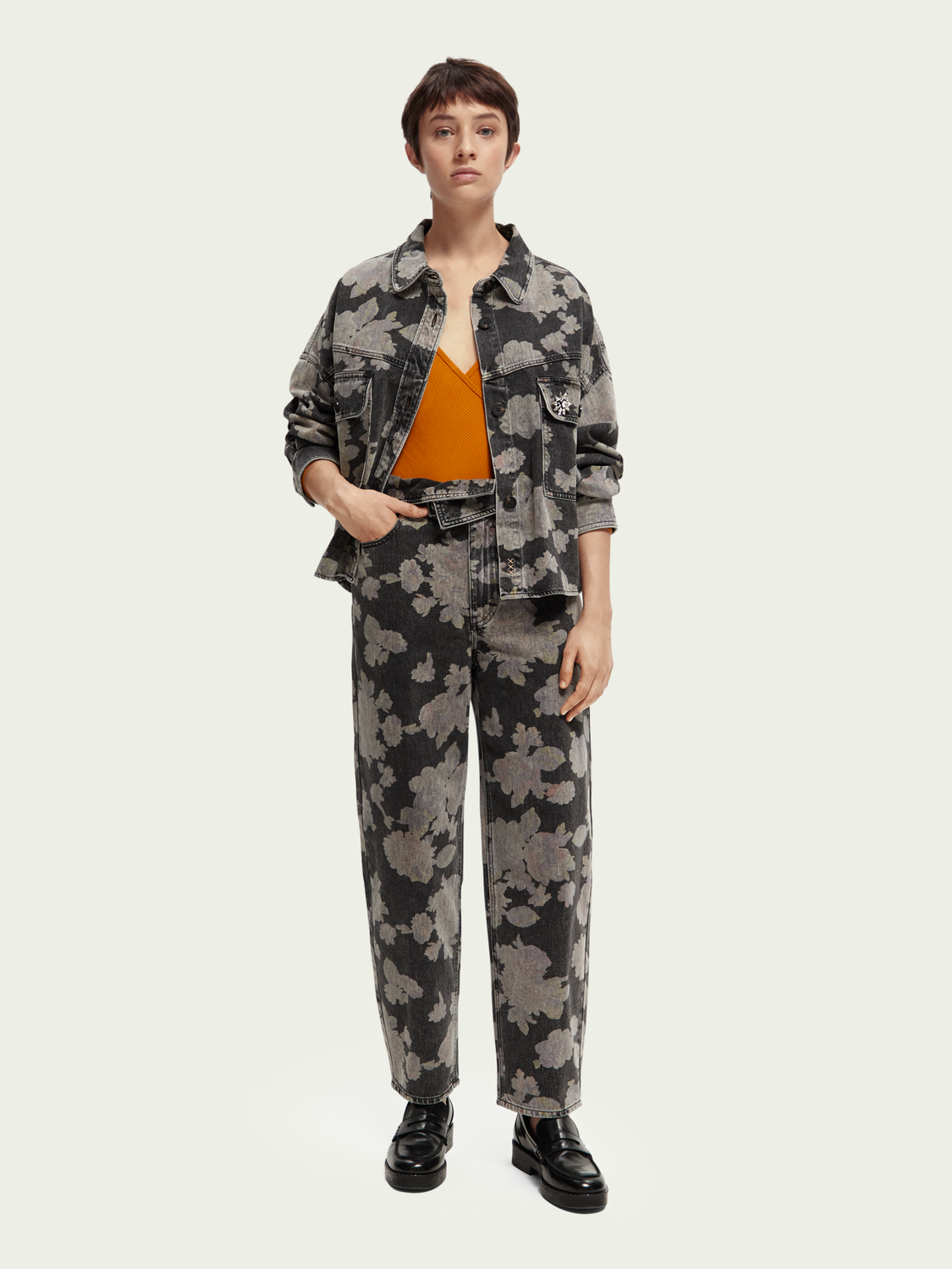 Allover Printed Floral Denim Overshirt | scotch & soda outlet
