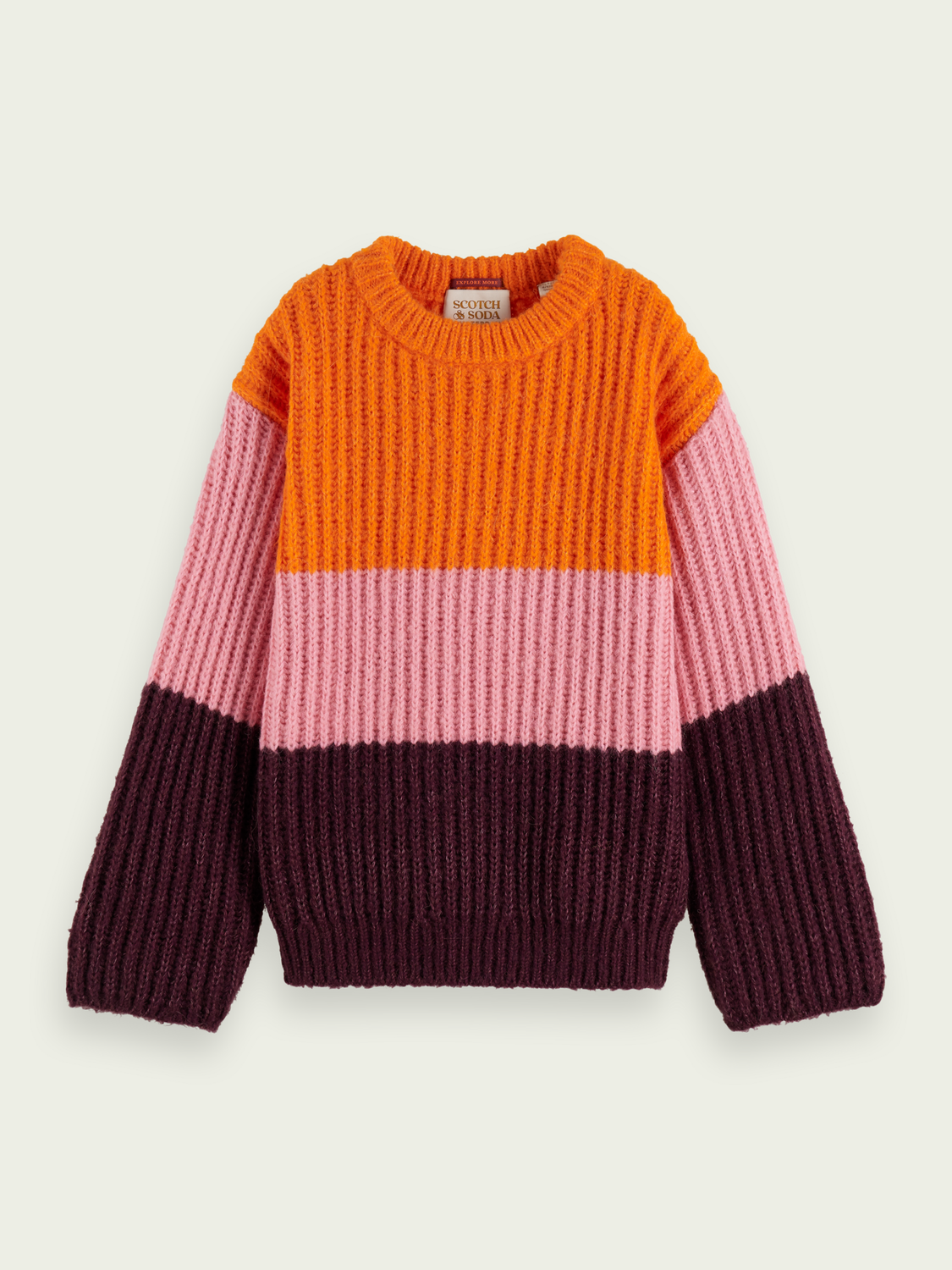 Chunky Knit Colour-Blocked Sweater