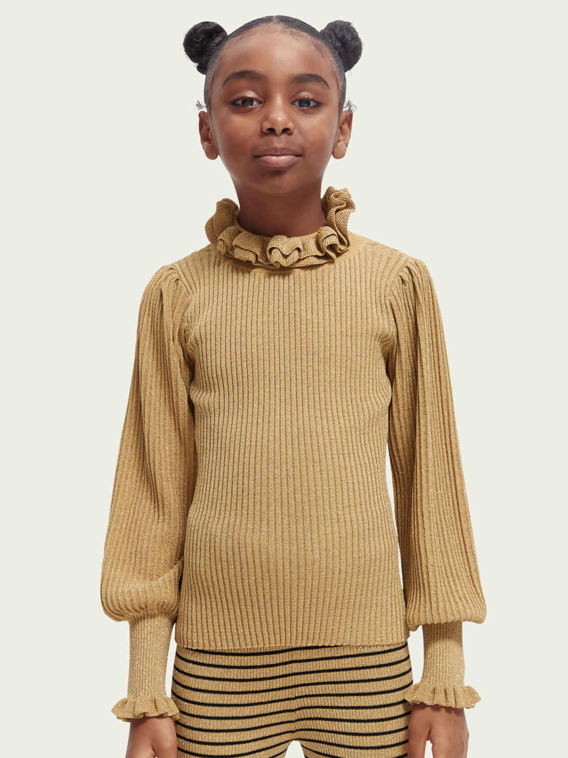 Voluminous Sleeved Ruffled Sweater