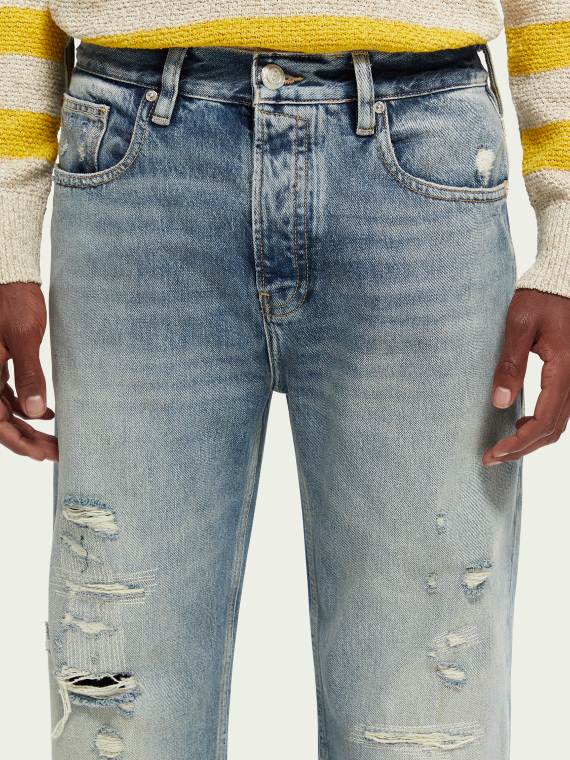 The Vert Straight Leg Distressed Jeans | Scotch And Soda Outlet