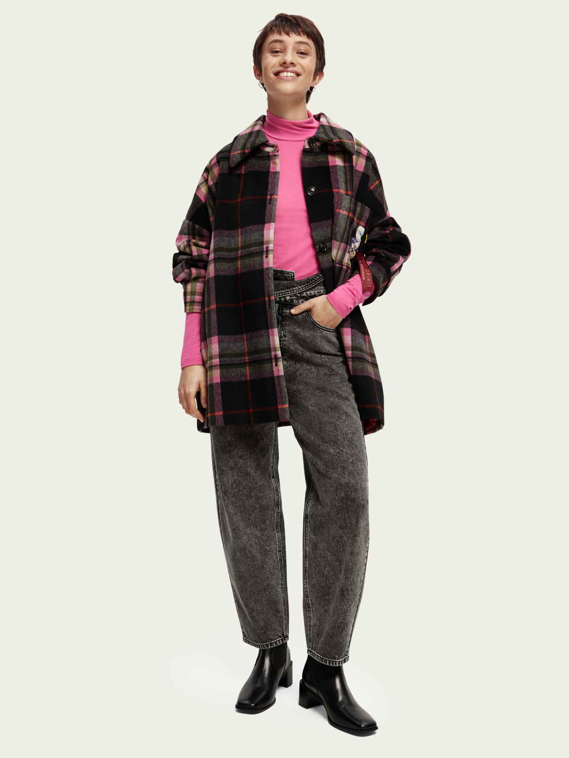 Padded Checked Wool-Blended Overshirt | scotch & soda outlet