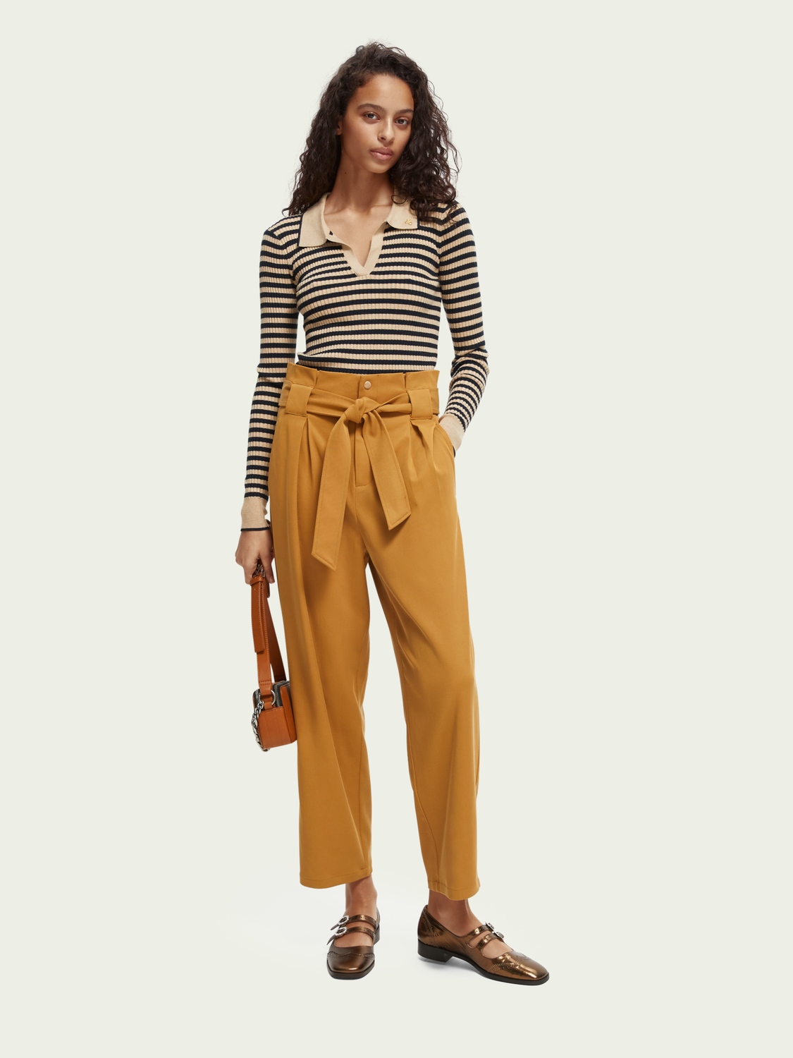 The Daisy High-Rise Straight-Leg Paper Bag Trousers | scotch & soda outlet